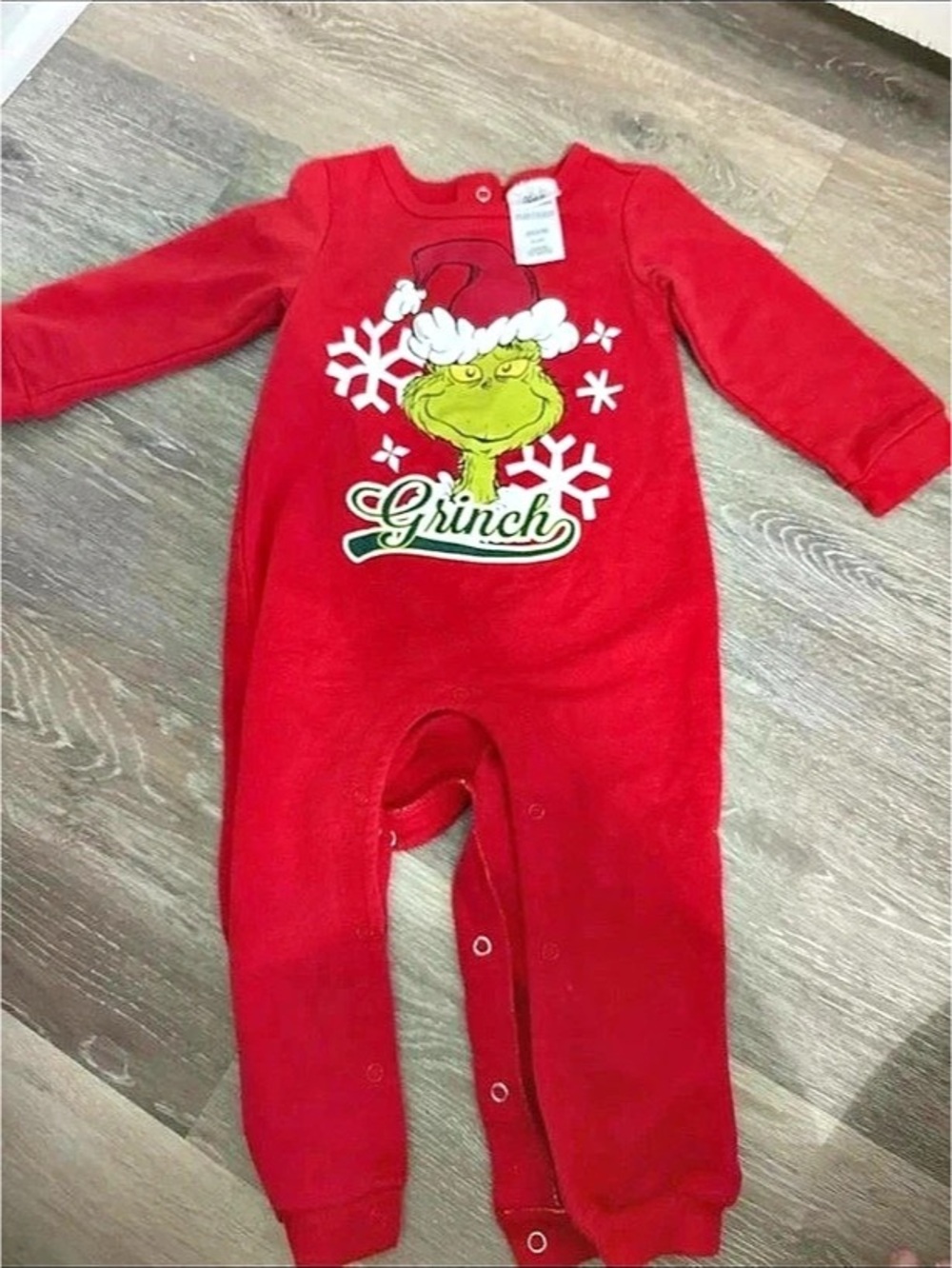 Carter's Grinch footie pajamas Grinch Baby 6M Like New